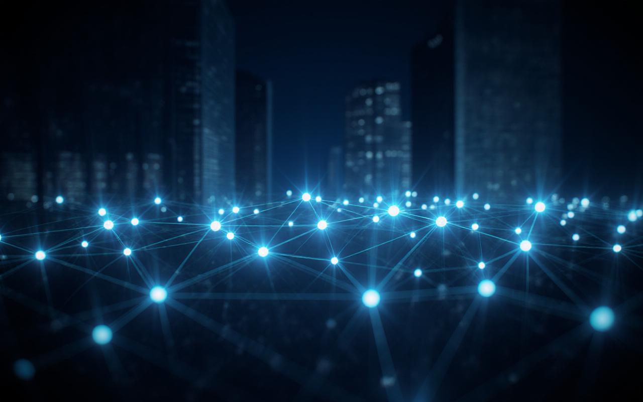 Abstract data visualization representing industry connectivity